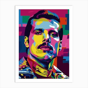 Freddie Mercury Retro Poster Art Print