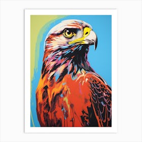 Andy Warhol Style Bird Red Tailed Hawk 3 Art Print