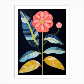 Zinnia 4 Hilma Af Klint Inspired Flower Illustration Art Print