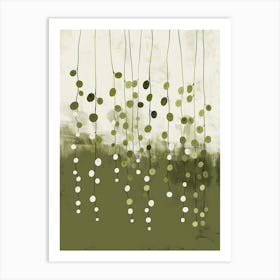 String Of Pearls Plant Minimalist Illustration 2 Art Print