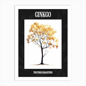 Ginkgo Tree Pixel Illustration 3 Poster Art Print