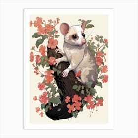 An Illustration Of A Climbing Possum 1 Art Print