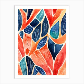 Watercolor Leaves Art Print