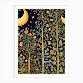 William Morris Moon And Stars 4 Art Print