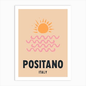 Positano, Italy, Graphic Style Poster 4 Art Print