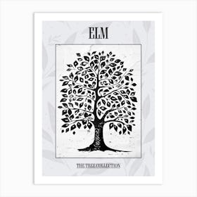 Elm Tree Simple Geometric Nature Stencil 21 Poster Art Print