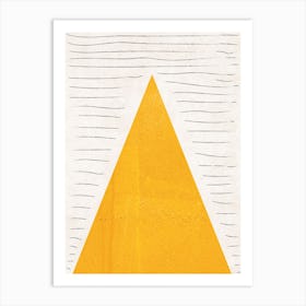 Mountains Lines Mustard Abstract Art Print