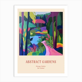 Colourful Gardens Keirunga Gardens New Zealand Red Poster Art Print