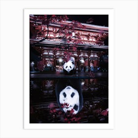 Chinese Panda Street Reflection Art Print