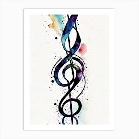 Treble Clef Symbol 1 Minimal Watercolour Art Print