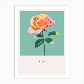 Rose 5 Square Flower Illustration Poster Art Print