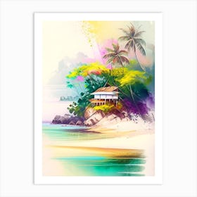 Ilha Do Mel Brazil Watercolour Pastel Tropical Destination Art Print