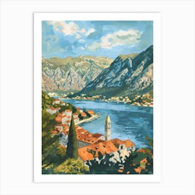 Travel Poster Happy Places Kotor 1 Art Print