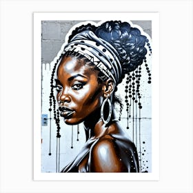 Graffiti Mural Of Beautiful Black Woman 341 Art Print