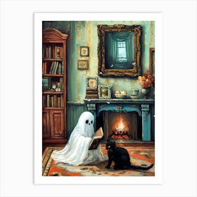 Ghost Reading 4 Art Print