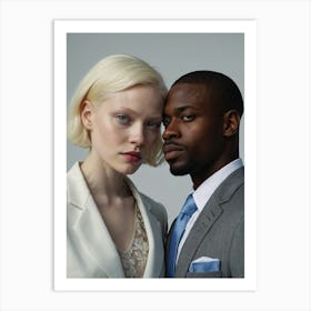 Portrait Of A Man And Woman Art Print