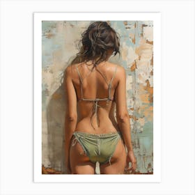 Back View Of A Woman In Bikini 2 Art Print
