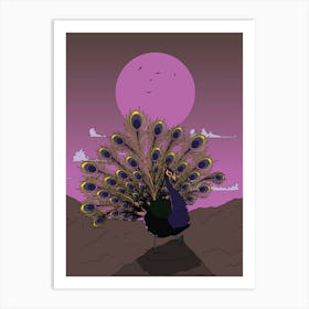 Japanese Peacock At Dusk Art Print