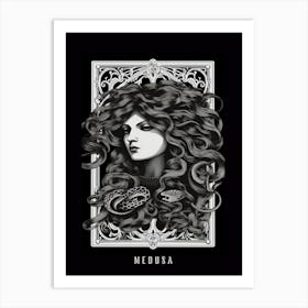 Medusa Tarot Card B&W Art Print