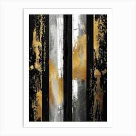 Abstract Black And Gold Painting 102 Art Print