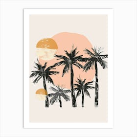 Palm Trees At Sunset 4 Art Print