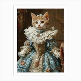 Royal Kitten Rococo Inspired Painting 4 Art Print