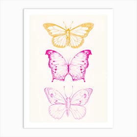 Three Butterflies Poster