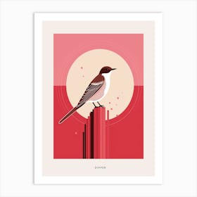 Minimalist Dipper 2 Bird Poster Art Print