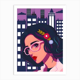 Young Detective Woman on a Midnight Pursuit Art Print