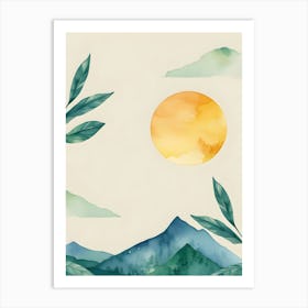 Watercolor Of Mountains 1 Art Print