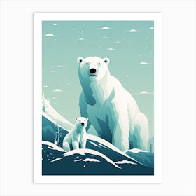 Arctic Bonds; Polar Bear Family Oil Art Art Print