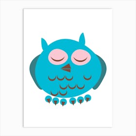 Sleepy Owl Art Print