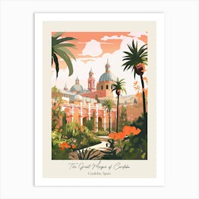The Great Mosque Of Cordoba   Cordoba, Spain   Cute Botanical Illustration Travel 1 Poster Art Print