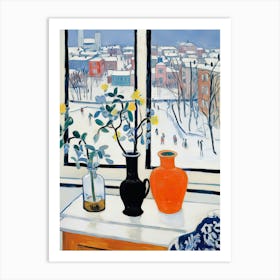 The Windowsill Of Harbin   China Snow Inspired By Matisse 2 Art Print