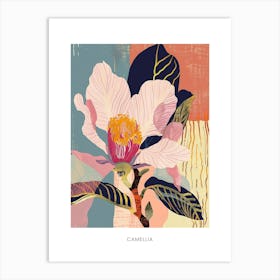 Colourful Flower Illustration Poster Camellia 1 Art Print