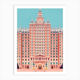 Grand Hotel Pink Peach Spring Special Royal Political Building European Architecture Art Print
