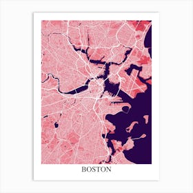 Boston Massachusetts Pink Purple Art Print