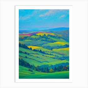Bohemian Switzerland National Park Czech Republic Blue Oil Painting 1  Art Print