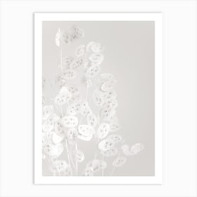 White Confetti Flowers Art Print