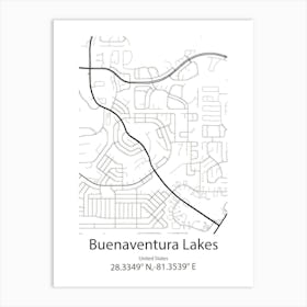 Buenaventura Lakes,United States Minimalist Map Art Print