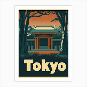 Aihrgdesign A Retro Travel Poster For Tokyo 2 Art Print