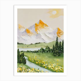 Yellow Flowers In The Mountains Art Print