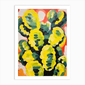 Cactus Painting Lemon Ball 1 Art Print