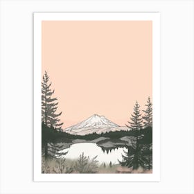 Mount Diablo Usa Color Line Drawing (8) Art Print