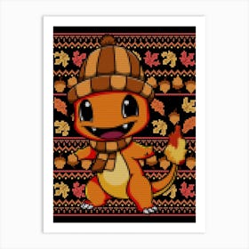 Fall Charmander Sweater Art Print