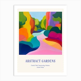 Colourful Gardens Central Park Conservatory Gardens Usa 1 Blue Poster Art Print