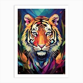 Tiger Geometric Abstract 3 Art Print