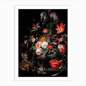 The Overturned Bouquet, Abraham Mignon Art Print