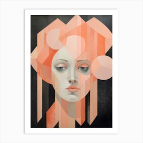 Abstract Geometric Lady Portrait 25 Art Print