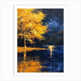 Tree By The Lake 1 Art Print